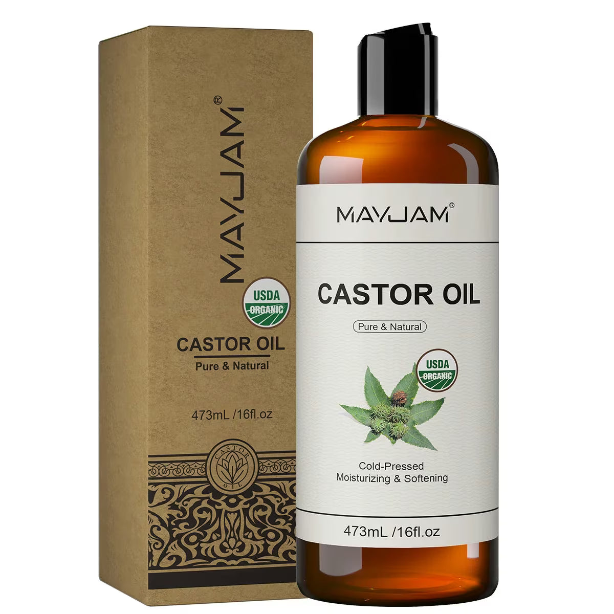 MAYJAM Pure Organic Carrier Oil Collection - Cold Pressed, 473ml - Castor Oil - Image 11
