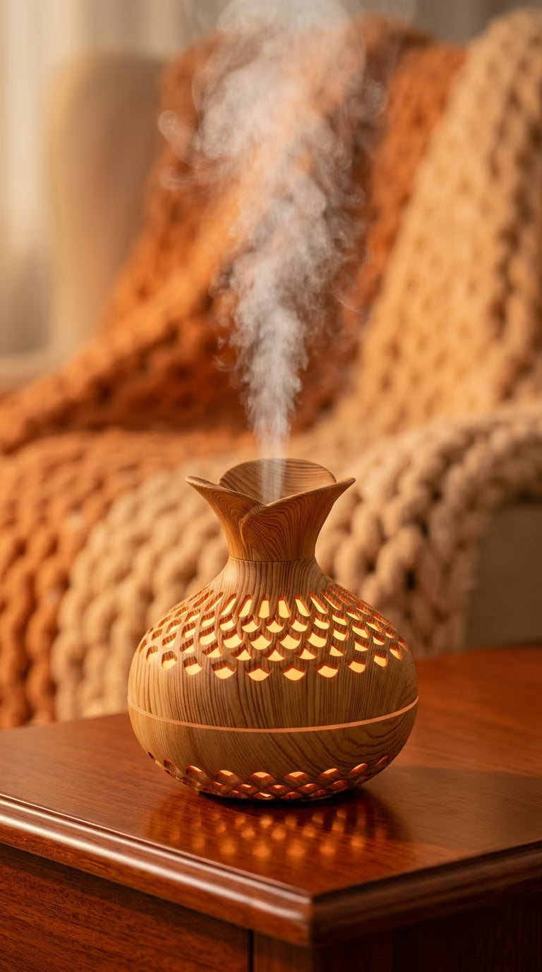 Aroma Diffuser 300ml Wood Grain | USB Ultrasonic Essential Oil Humidifier | Mayjam - Image 4