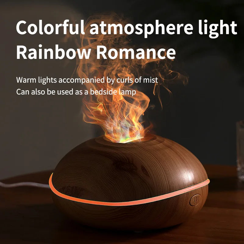 Flame Aroma Diffuser 200ml Volcano Crack | Essential Oil Humidifier with Remote & 7-Color LED Light CRACK