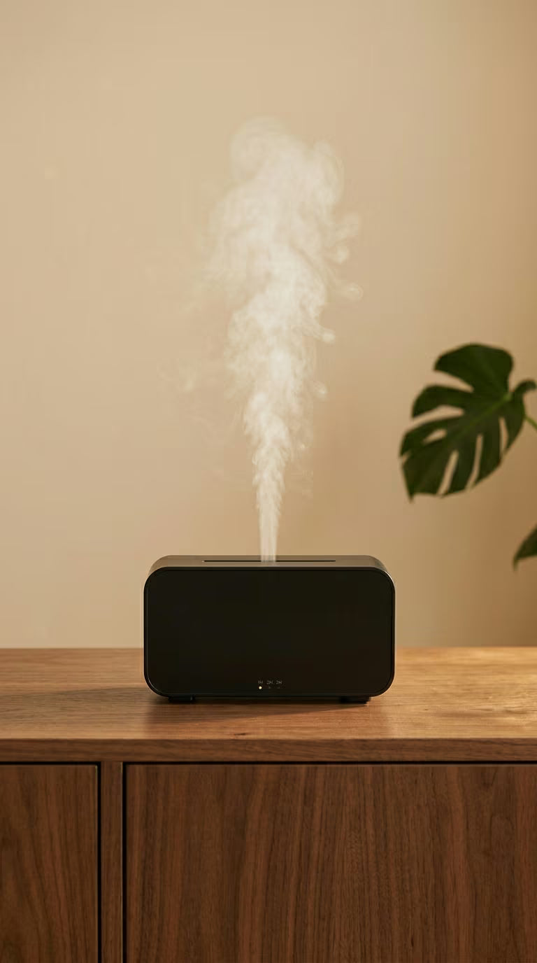 Mini Flame Aroma Diffuser Black| 7-Color Essential Oil Humidifier - Black - Image 2