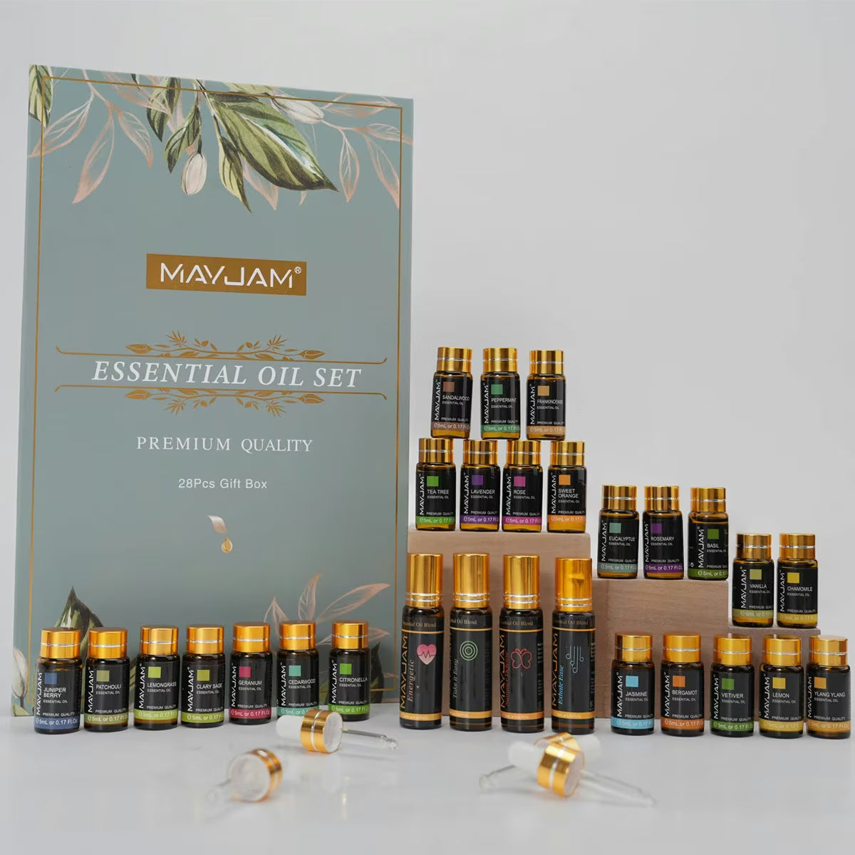 Premium Essential Oils Gift Box 28 Bottles | Aromatherapy Collection | Mayjam - Image 2